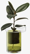 Ghiveci de flori cu auto-irigare Balcony, î. 27 cm, Ø 22 cm, transparent/verde măsliniu - LSA international