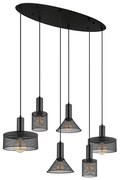 Globo 15648-6H - Lustră suspendată pe cablu JEDD, 6xE27/60W/230V, negru
