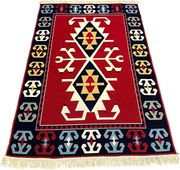 Covor tesut traditional, 80x200 cm, anatolian rosu