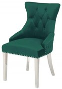 Set 2 scaune stil baroc Castle Deluxe, verde smarald