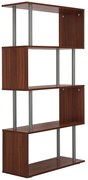 Homcom Biblioteca de Perete in Lemn, Castaniu, 80x30x145cm