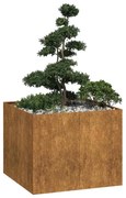 vidaXL Jardinieră Rusty 100x100x80 cm Oțel pentru intemperii