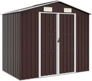vidaXL Șopron de grădină, maro, 205 x 129 x 183, oțel galvanizat