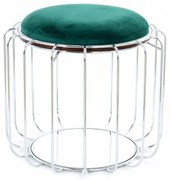 Taburet tapitat/masuta de cafea rotund/a Comfortable 50x50x45 cm verde