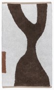 Covor alb/maro lavabil din bumbac 50x80 cm Figura – Mette Ditmer Denmark