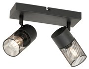 Spotlight industrial negru cu 2 lumini reglabile - Jim