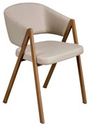 Scaun design LUX Otel, Nuc, Piele sintetica, Mink