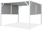 Pergolă metalică pentru terasă Santorini 3 x 3 m alb-antracit Garden Point