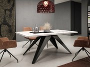 Masă sufragerie extensibilă Awalean 140 (Negru + Marmură bianco) (pentru 6-10 persoane). 1105360