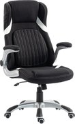 Vinsetto Scaun de Birou Ergonomic din Material Tip In, cu Suport Lombar, Înălțime Reglabilă, Funcție Balans, Negru | Aosom Romania