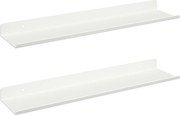 vidaXL Raft suspendat Pe perete 2 pcs Alb 40 x 9 x 2,5 cm Oțel
