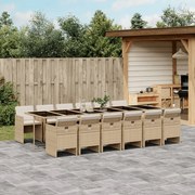 vidaXL Set mobilier de grădină cu perne, 13 piese, bej, poliratan