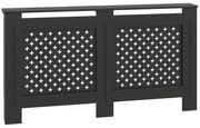 HOMCOM Carcasă pentru Calorifer din Lemn MDF, Carcasă Modernă pentru Calorifer cu Raft, 152x19x82 cm, Negru | Aosom Romania