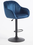 HR2055W Scaun Bleumarin din Catifea cu Bază Neagră