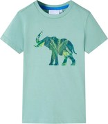 vidaXL Tricou pentru copii, kaki deschis, 128