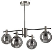 Lustră pe tijă LILOU 4xE14/5W/230V crom mat/fumuriu