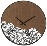 Mauro Ferretti Ceas De Perete Rotund Lemn/Frunze cm Ø 60X2 | Aosom Romania