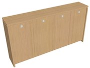 Dulap mediu pentru haine Verno 248 x 46 x 130 cm, stejar deschis