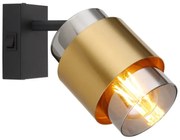 Aplica de perete design modern Milley negru, alama