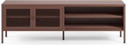Comodă TV burgundy din metal 160x50x35 cm Fayna – Marckeric