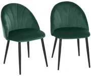 HOMCOM Set de 2 Scaune Căptușite fără Cotiere, Scaune pentru Sufrageri sau Bucatarie, 50x54x80 cm, Verde | Aosom Romania