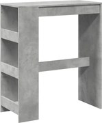 vidaXL Masă de bar cu rafturi gri beton 90x40x103,5 cm lemn prelucrat