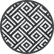 vidaXL Covor de exterior, ARAKIL alb și negru, Ø160 cm, PP