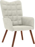 vidaXL Scaun de relaxare, crem, catifea