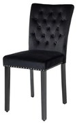 Set 2 scaune Stil Baroc, Catifea, Negru, CASTLE