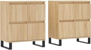 vidaXL Servante, 2 piese, stejar sonoma, lemn prelucrat