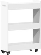 vidaXL Dulap cu roți, alb, 60x22x79 cm, lemn prelucrat