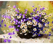 Pictura pe numere cu un cadru "Flori" 50x40 cm