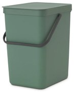 Cos de gunoi colectare selectiva Brabantia Sort&Go 1003236, 25 L, Maner, Montabil pe perete, Verde inchis