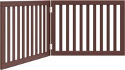 vidaXL Poartă pentru câini pliabilă 2 panouri maro, 160 cm, lemn plop