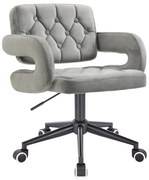 HR8403K Scaun Catifea Gray cu Bază Neagră