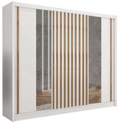 Dulap SANTINO cu oglindă 250x215 cm alb/stejar craft