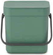 Cos de gunoi colectare selectiva BrabantiaSort&Go 1003229, 3 L, Maner, Montabil pe perete, Verde închis