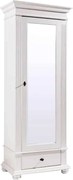 Dulap lemn masiv alb cu Oglindă Ariana, 80 × 46 × 200 cm