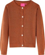 vidaXL Cardigan tricotat pentru copii, coniac, 140