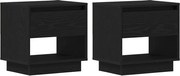 vidaXL Noptieră 2 pcs Stejar Negru 45 x 34 x 44 cm Lemn compozit