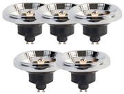 Set de 5 becuri LED GU10 cu 3 trepte de reglare a intensității luminii de la cald la rece AR111 11W 620lm 2000-3000K