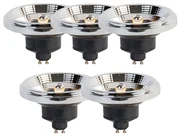 Set de 5 becuri LED GU10 cu 3 trepte de reglare a intensității luminii de la cald la rece AR111 11W 620lm 2000-3000K