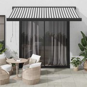 vidaXL Copertină retractabilă antracit/alb, 3x2,5 m, textil/aluminiu