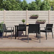 vidaXL Set mobilier de grădină cu perne, 5 piese, poliratan și oțel