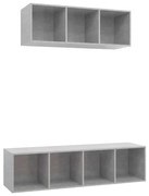 vidaXL Set de dulapuri TV, 2 piese, gri beton, lemn prelucrat