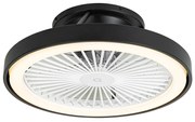 Ventilator inteligent de tavan negru 54cm incl. LED Dimmable cu telecomandă - Dave