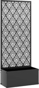 Outsunny Jardinieră cu spalier, ghiveci cu paravan, pentru plante cățărătoare, metal, 45 x 21,5 x 110 cm, negru | Aosom Romania