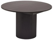 Masă de dining rotundă neagră extensibilă cu aspect de lemn de stejar ø 115 cm Malaga – Bonami Selection