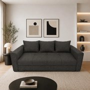 Canapea LILI extensibila, 3 locuri, cu lada de depozitare, stofa gri inchis , 220x95x80