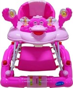 Premergator cu sistem de balansare Baby Care™ H914 , roti din silicon, cu melodii, Ratusca, Pliabil, ROZ